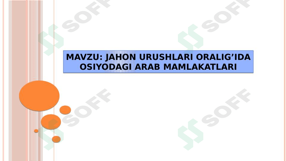 Jahon urushlari oralig'ida osiyodagi arab mamlakatlari