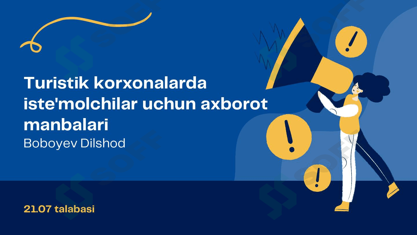 Turistik korxonalarda iste'molchilar uchun axborot manbaalari