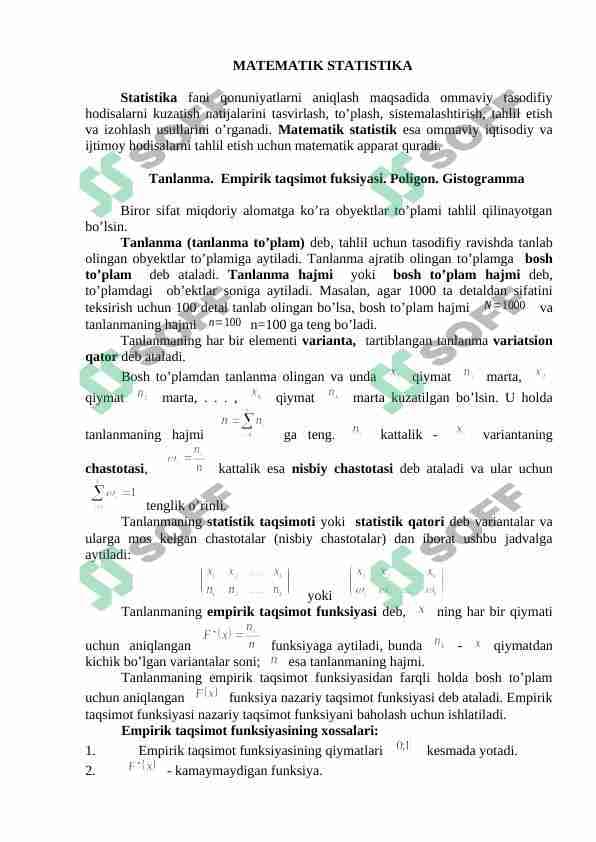 MATEMATIK STATISTIKA