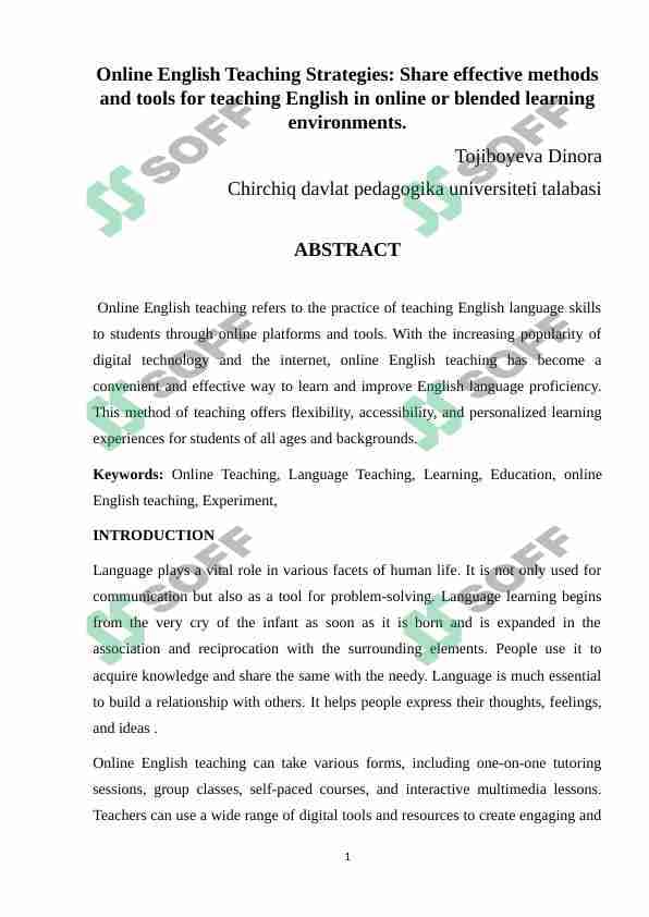 Online English Teaching Strategies: Share effective methods and tools for teaching English in online or blended learning environments.