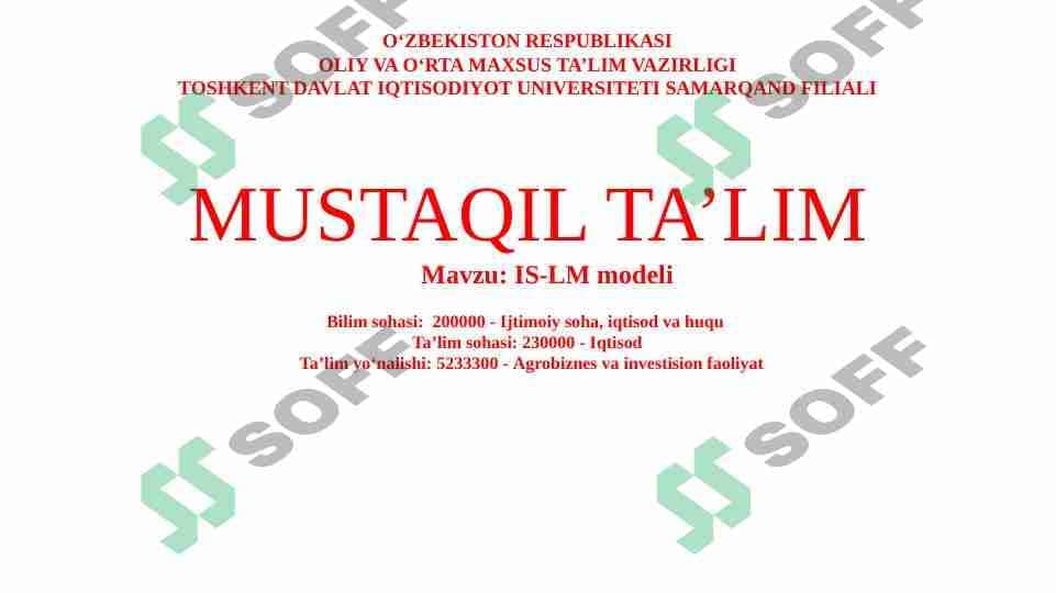 IS-LM modeli