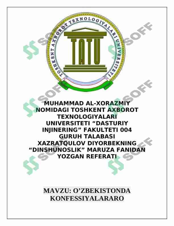 O'zbekistonda Konfessiyalararo bag'rikenglikning tarixiy ildizlari