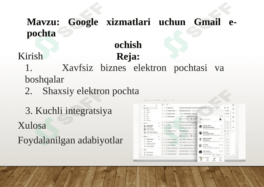 Google xizmatlari uchun Gmail e-pochta ochish