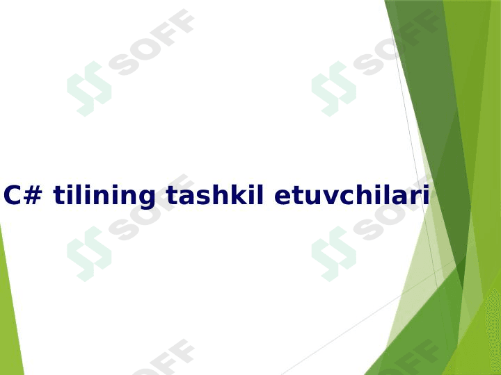 C# tilining tashkil etuvchilari haqida umumiy tushuncha.