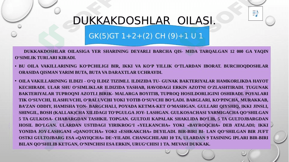dukkakdoshlar oilasi