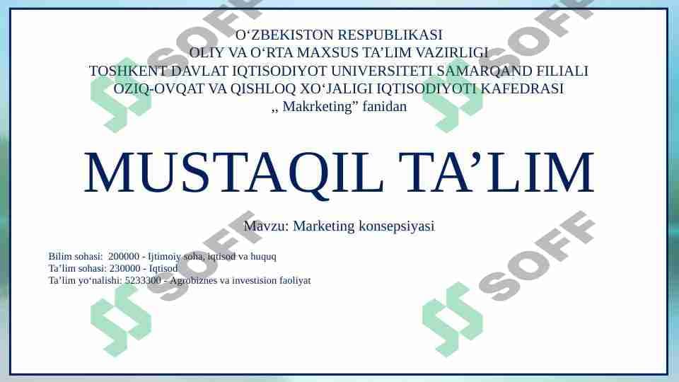 Marketing konsepsiyasi