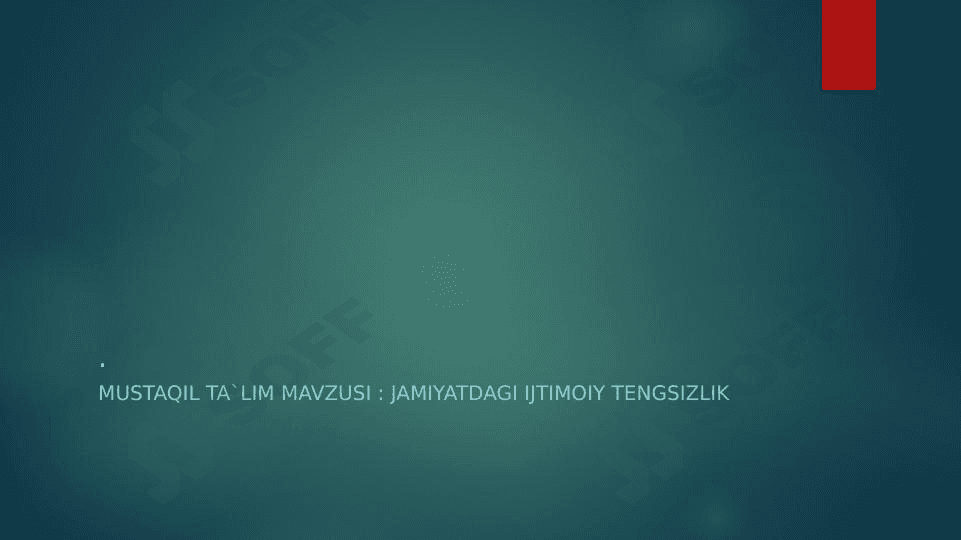 Jamiyatdagi ijtimoiy tengsizlik