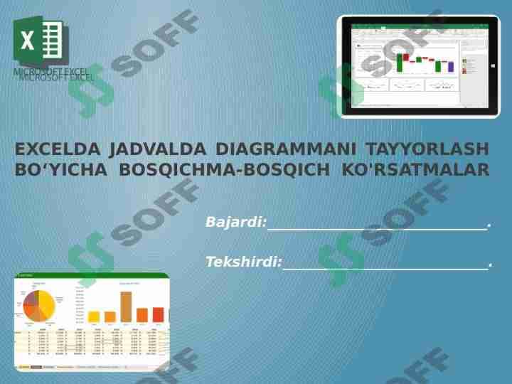 Excelda jadvalda diagrammani tayyorlash bo‘yicha bosqichma-bosqich ko'rsatmalar