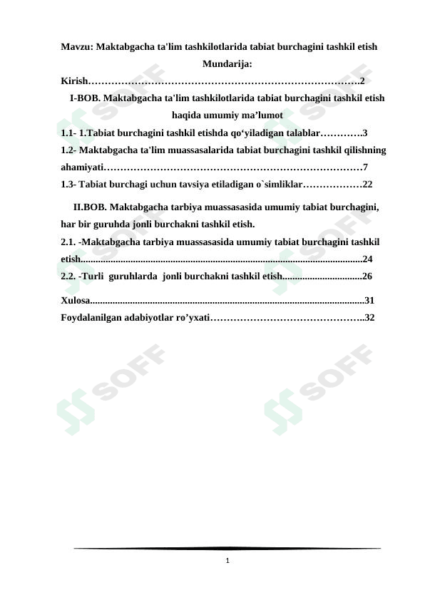 Maktabgacha ta'lim tashkilotlarida tabiat burchagini tashkil etish