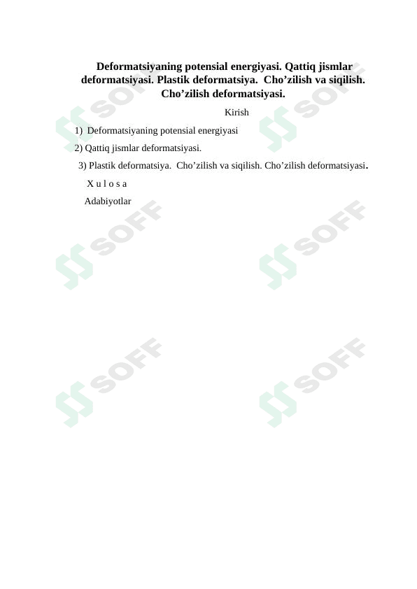 deformatsiya potensial energiyasi