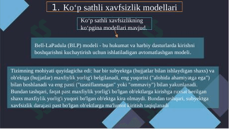 Kiberxavsizlik asoslari fanidan mustaqil ish 1-qism prezentatsiya