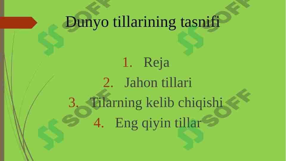 Dunyo tillarining tasnifi