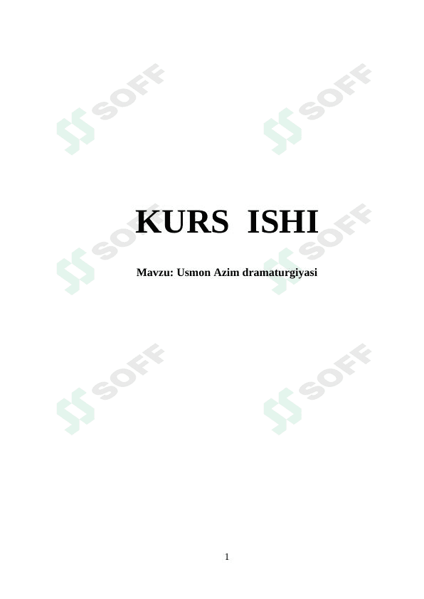 Usmon Azim dramaturgiyasi