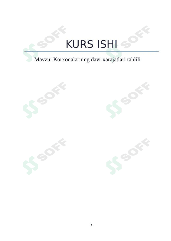 Korxonalarning davr xarajatlari tahlili