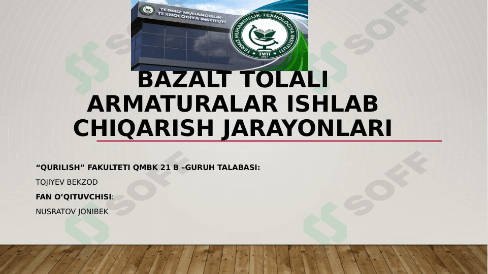 Bazalt tolali Armaturalar ishlab chiqarish jarayonlari.