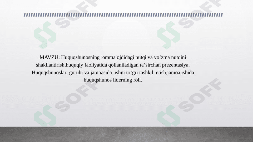 omma oldida nutq so`zlashni shakllantrish