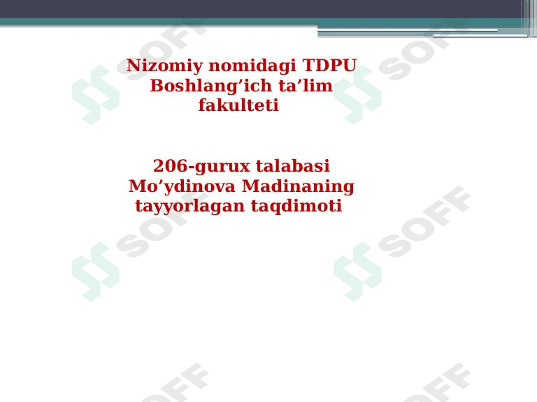 Boshlang’ich ta’limda tarbiya nazariyasi