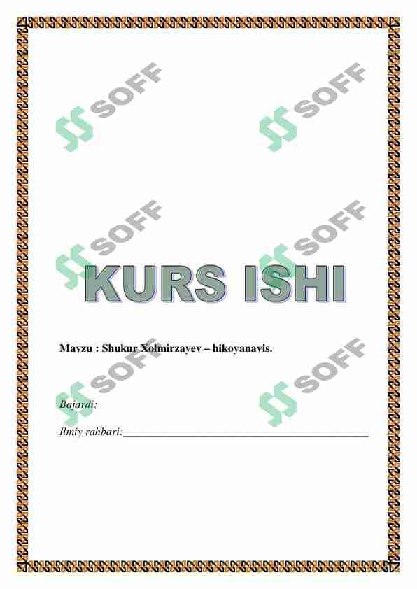 Shukur Xolmirzayev