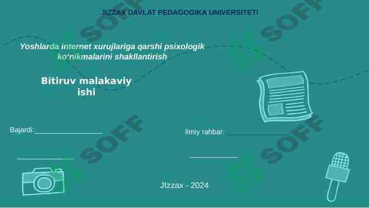 Yoshlarda internet xurujlariga qarshi psixologik  ko‘nikmalarini shakllantirish