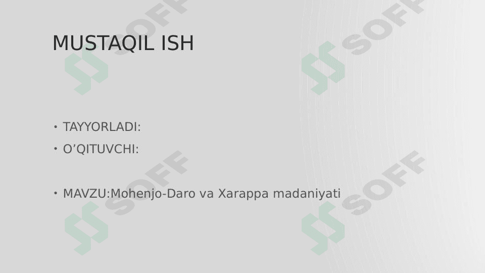 Mohenjo-Daro va Xarappa madaniyati