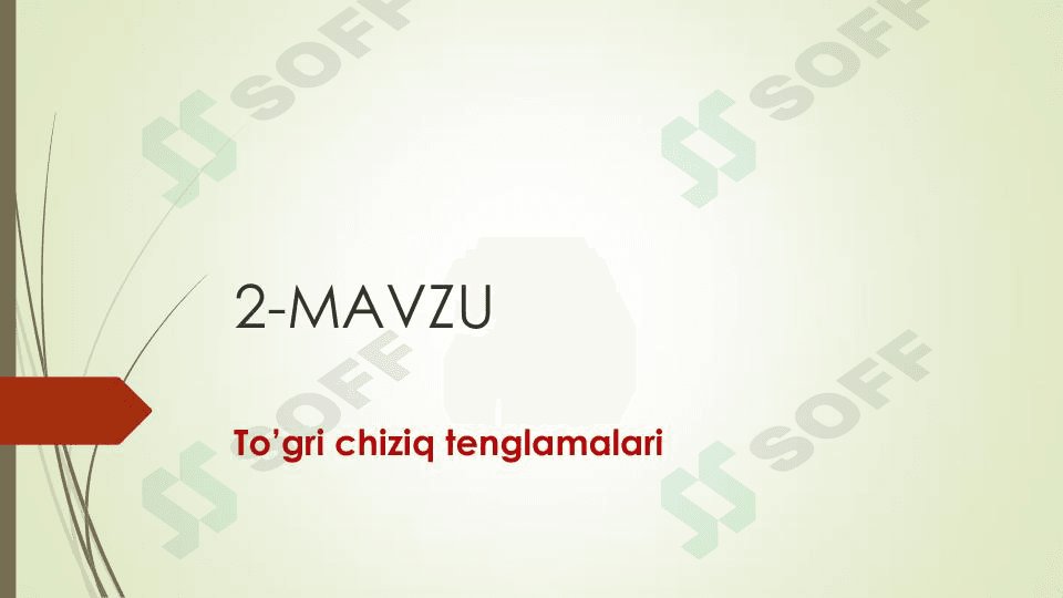Tekislikda toʻgʻri chiziq tenglamalari