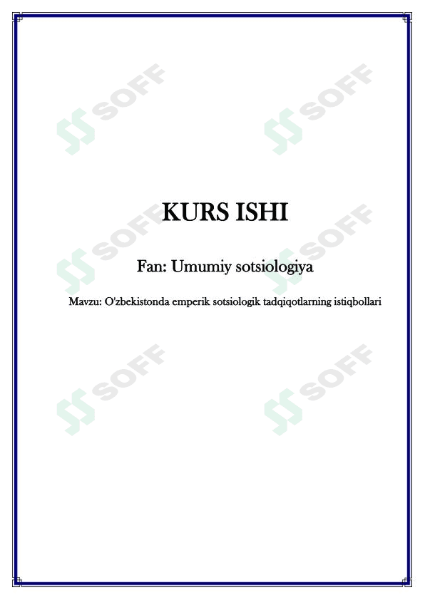 O'zbekistonda emperik sotsiologik tadqiqotlarning istiqbollari