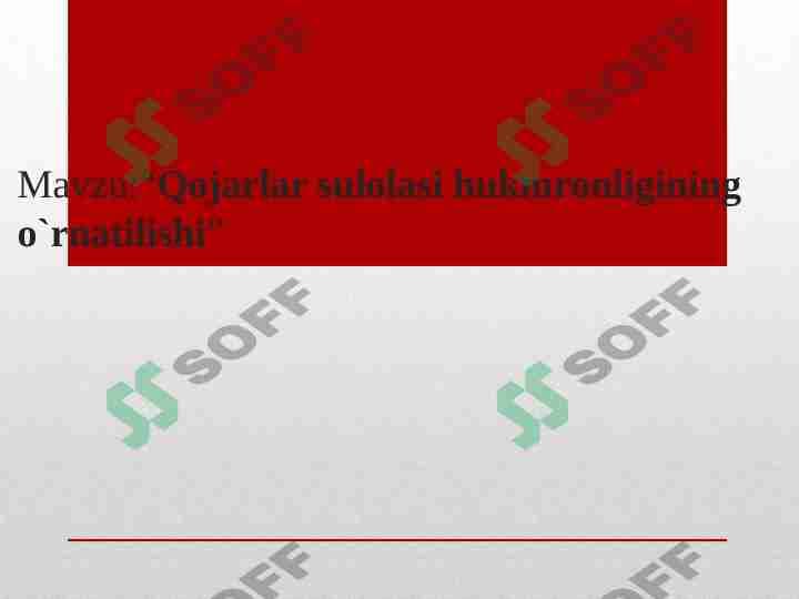 Qojarlar sulolasi hukmronligining o`rnatilishi