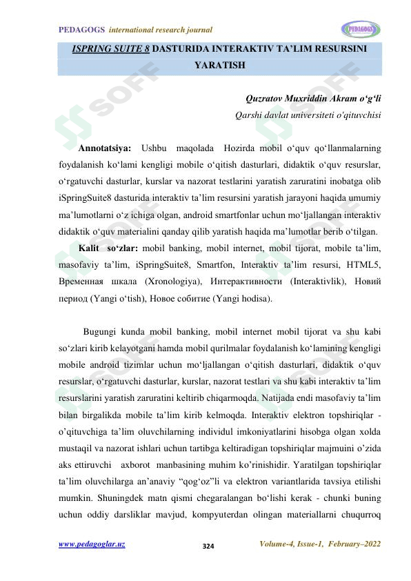ISPRING SUITE 8 DASTURIDA INTERAKTIV TA'LIM RESURSINI YARATISH