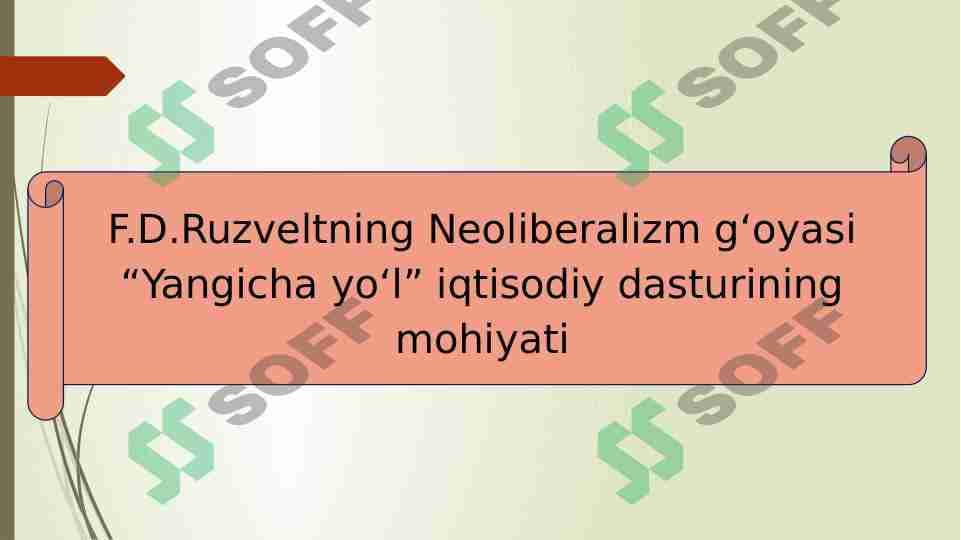 AQSH Franklin Ruzvelt davrida Yangicha yo'l siyosati