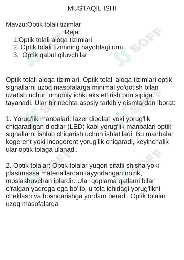 Optik tolali tizimlar