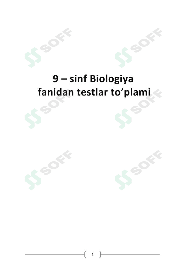 Biologiya fanidan mavzulashtirilgan testlar
