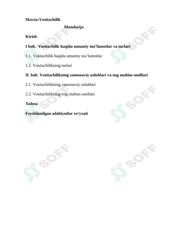 Vositachilik