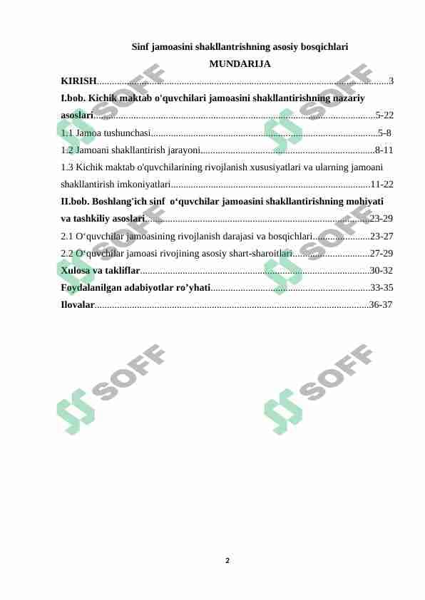 Sinf jamoasini shakllantrishning asosiy bosqichlari