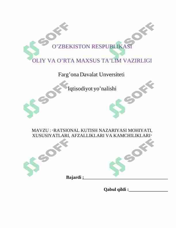 ratsional kuch nazariyasi mohiyati, xususiyatlari, afzalliklari va kamchiliklari