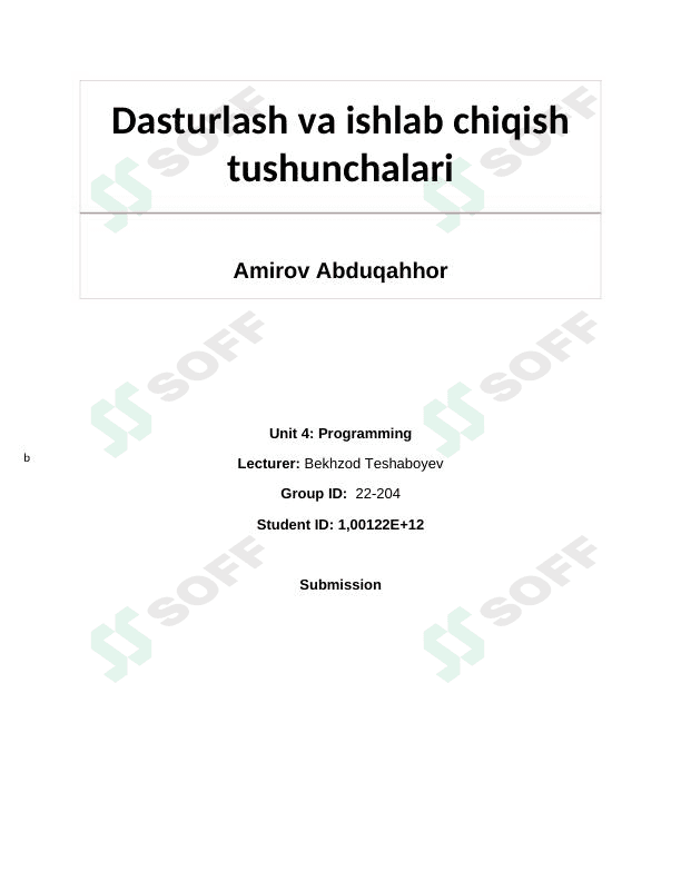 Assignment programming