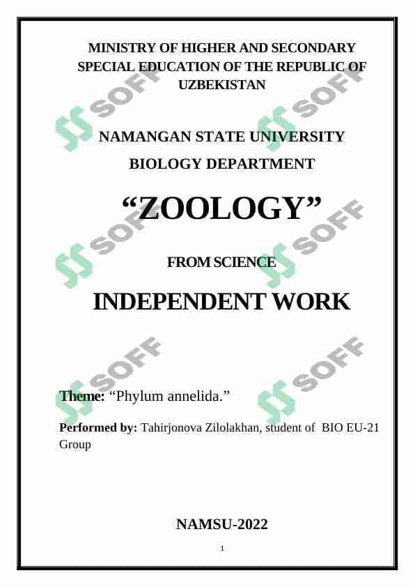 Phylum annelida - Filum annelida