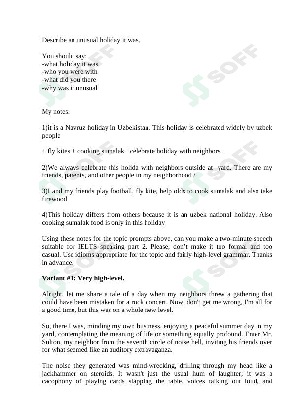 Ingliz tili Speaking part 2 Topic