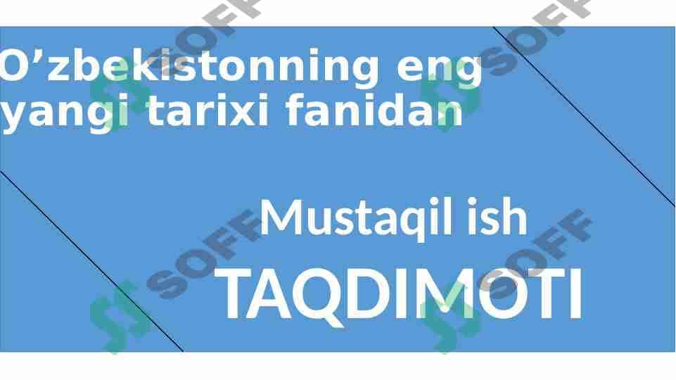 O'zbekistonning ma'naviy va madaniy taraqqiyoti