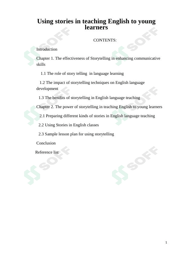 Using stories in teaching English to young learners