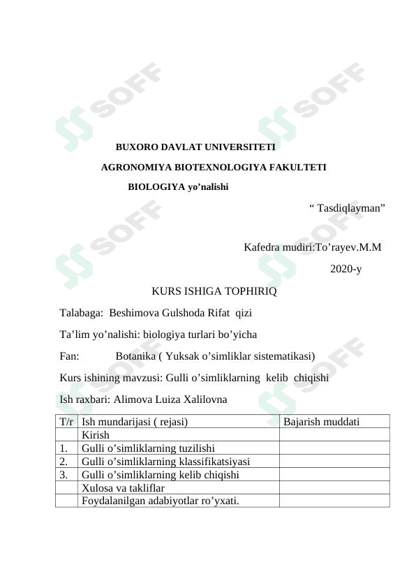 Gulli oʻsimliklarni kelib chiiqshi
