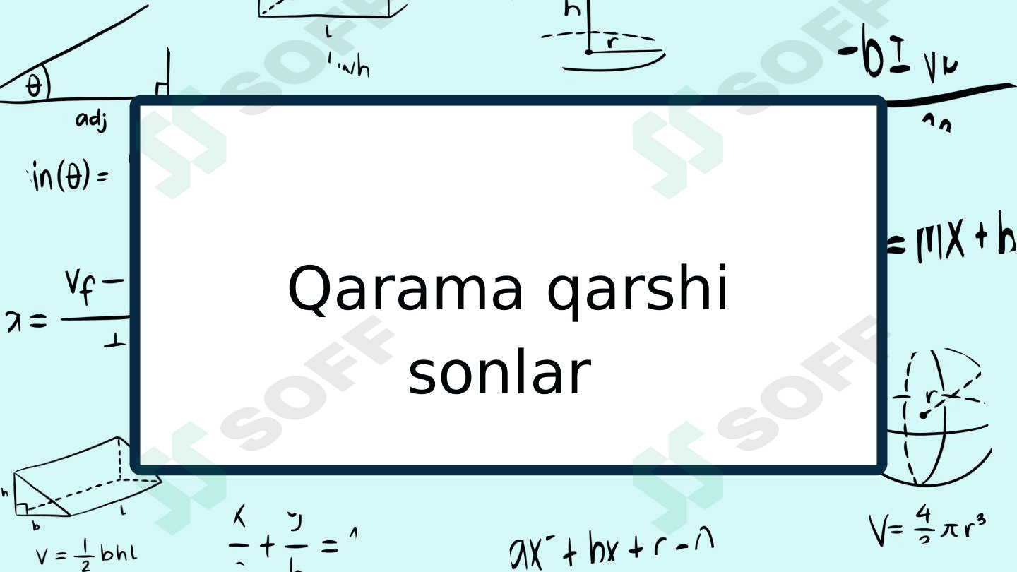 Qarama qarshi sonlar