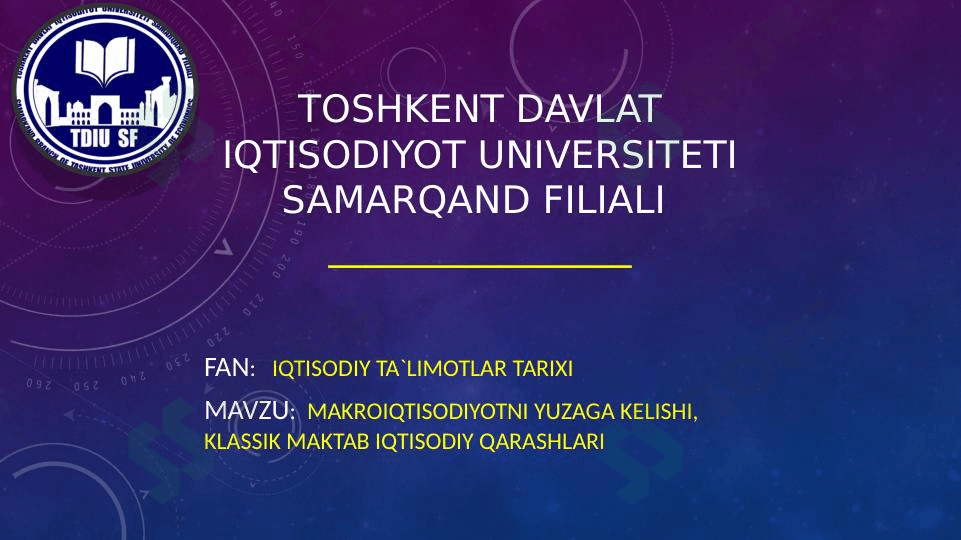 Makroiqtisodiyotni yuzaga kelishi, klassik maktab iqtisodiy qarashlari
