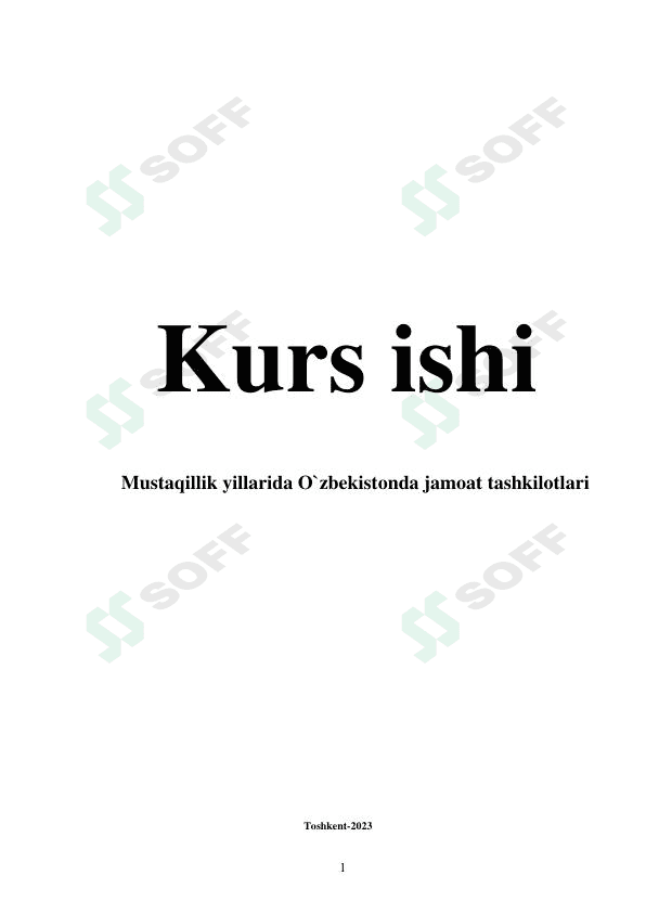 Mustaqillik yillarida O'zbekistonda jamoat tashkilotlari