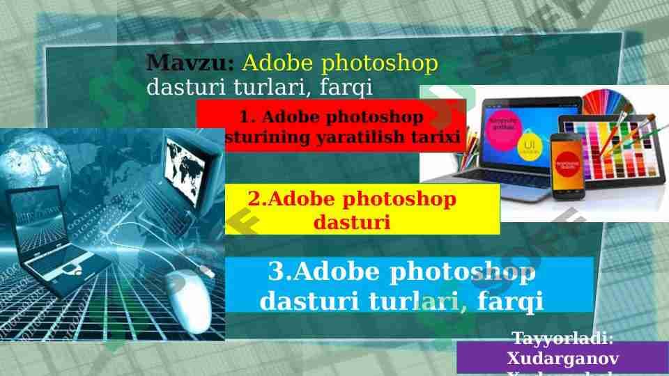 Adobe photoshop dasturida ishlash