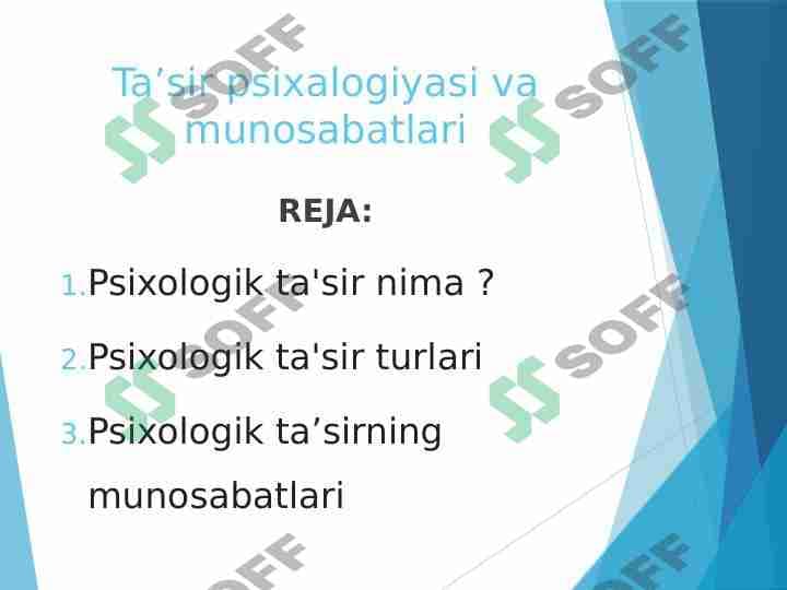 Ta’sir psixalogiyasi va munosabatlari