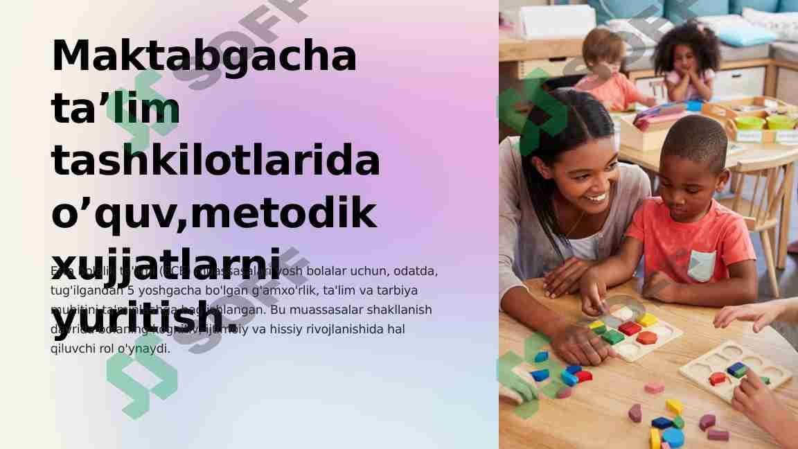 Maktabgacha ta’lim tashkilotlarida o’quv,metodik xujjatlarni yuritish.