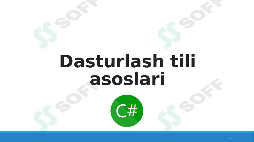 Dasturlash tili asoslari C#