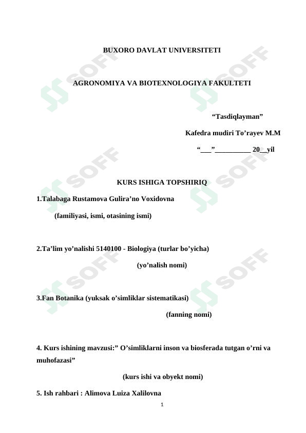 Oʻsimliklarning insonlar va biosferada tutgan oʻrini