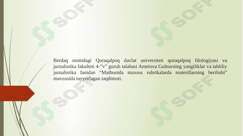 Matbuotda rubrikalar: tarixi, turlari, ahamiyati(misollar bilan).