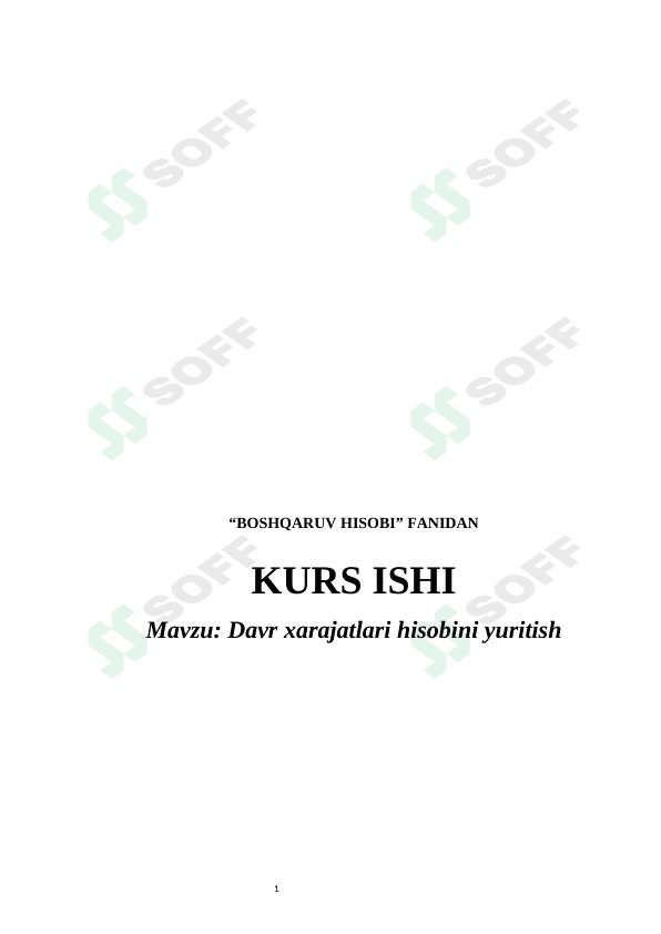 Davr xarajatlari hisobini yuritish